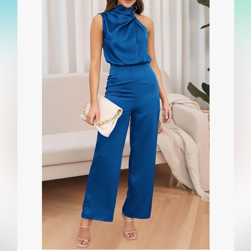 *BLACK* PRETTYGARDEN Women's Satin Jumpsuits